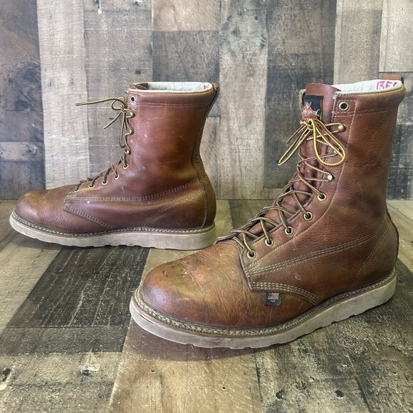 Thorogood 814-4364 Plain Toe Wedge Sole Work Boots Mens 13 EE - Picture 1 of 12